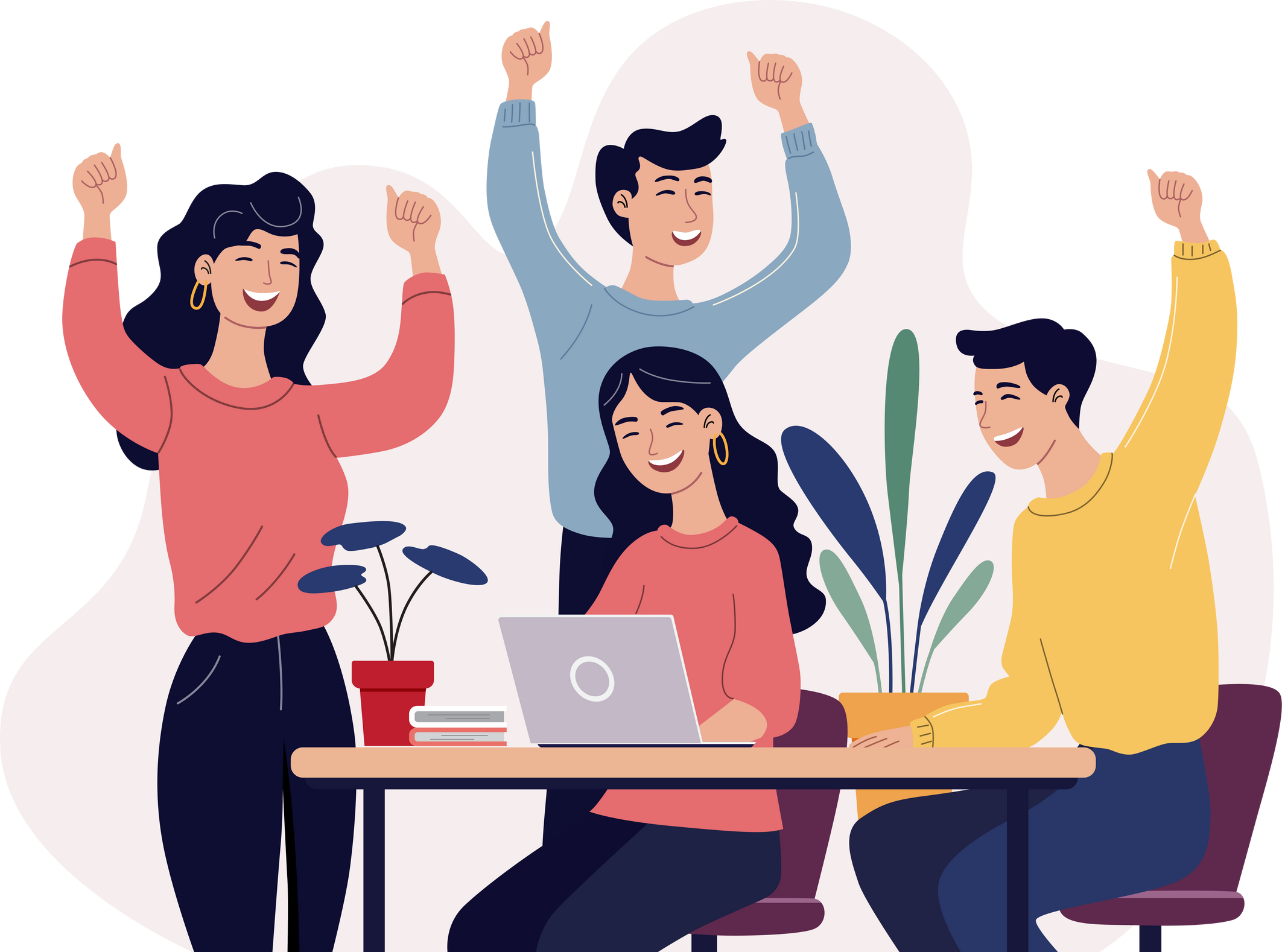 Business team work succes illustration